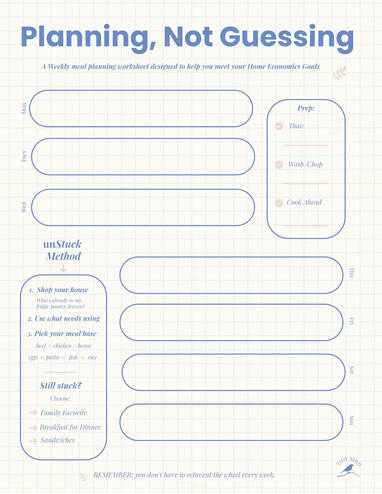 Meal Planning Worksheet Meal Planning Worksheet